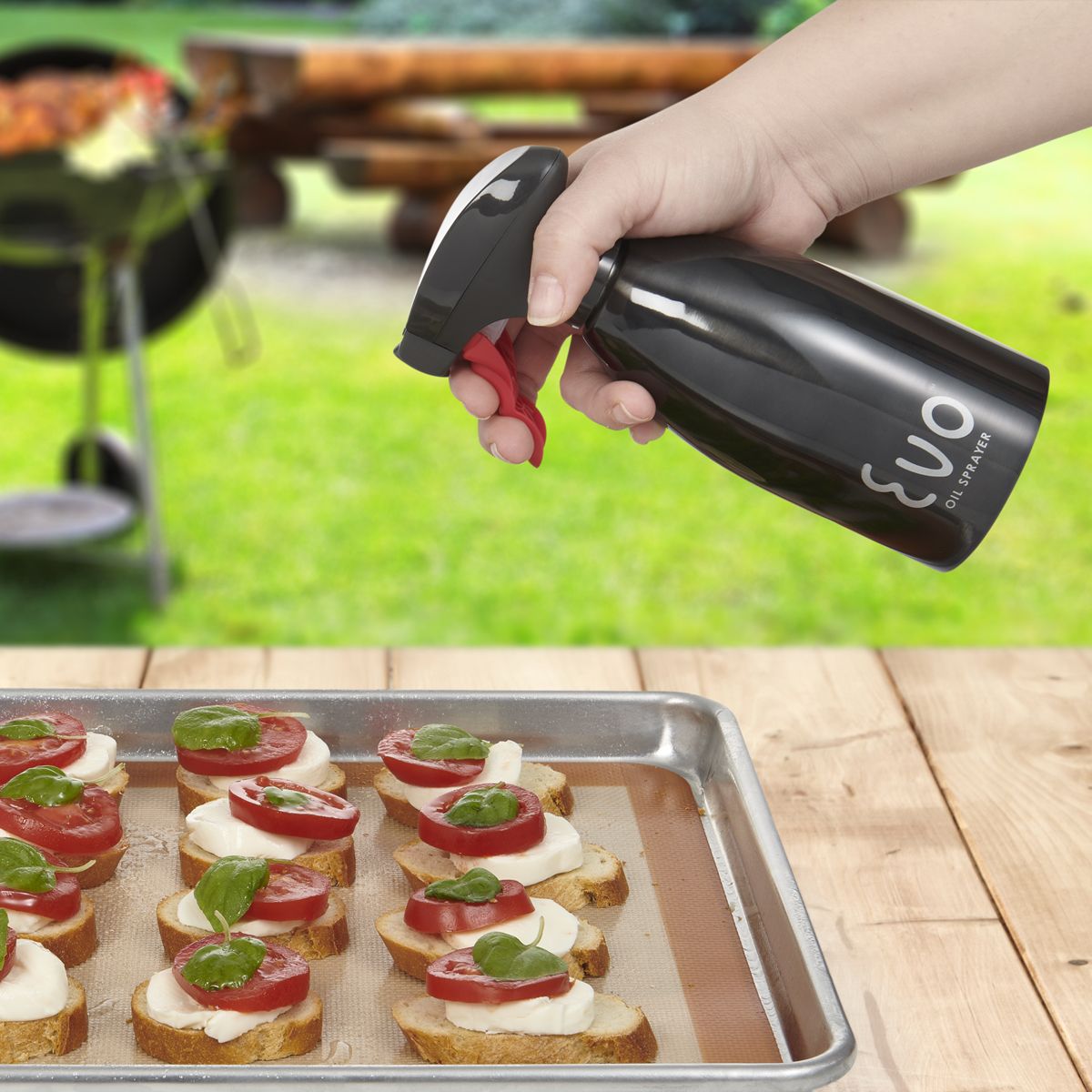 Evo Stainless Steel Oil Sprayer, Black, 16oz