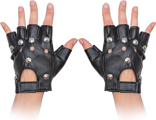 AMN-Studded fingerless gloves
