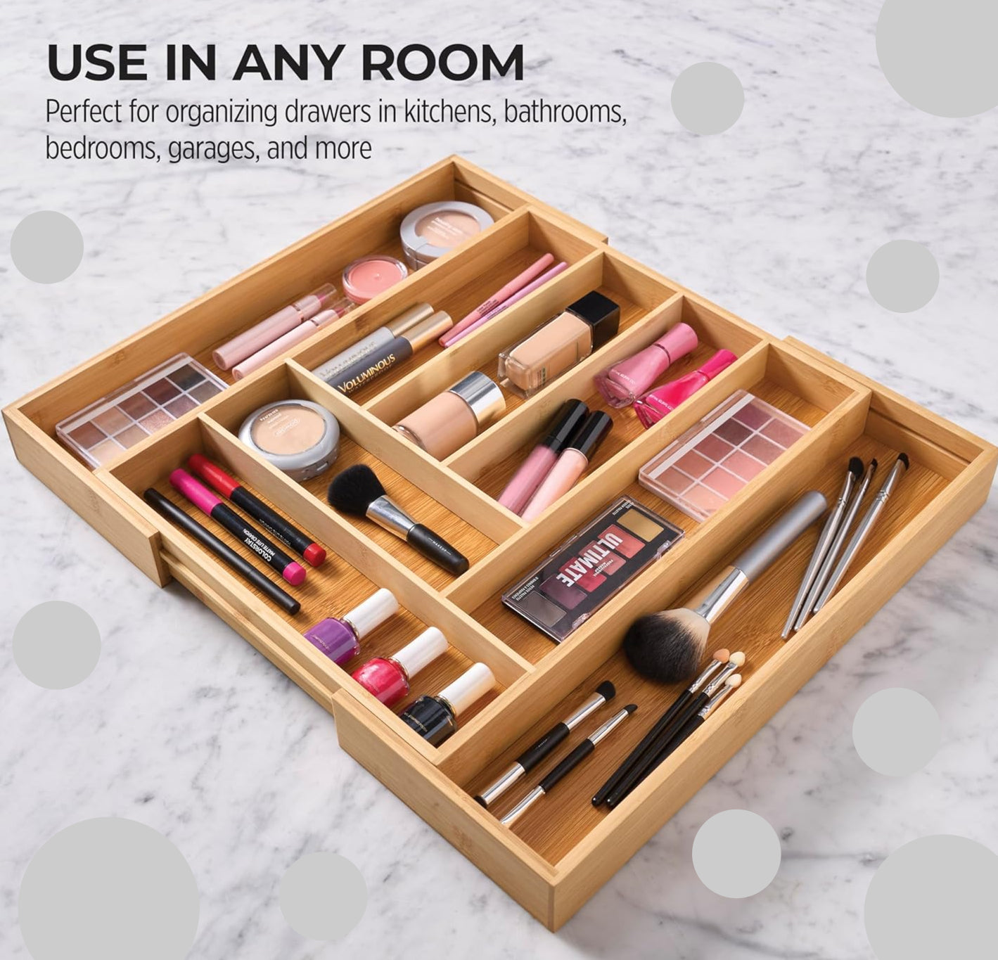 Expandable organizer, 8 compartments