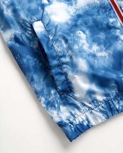 Geo Tie Dye Windbreaker Blue
