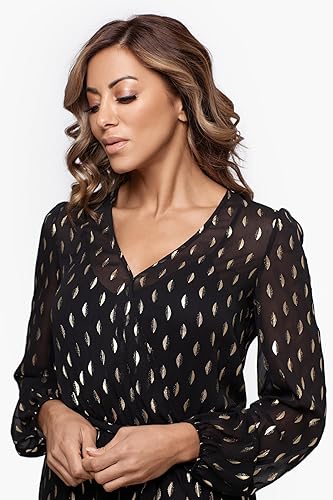Long Bishop Sleeve Mand Black Gold