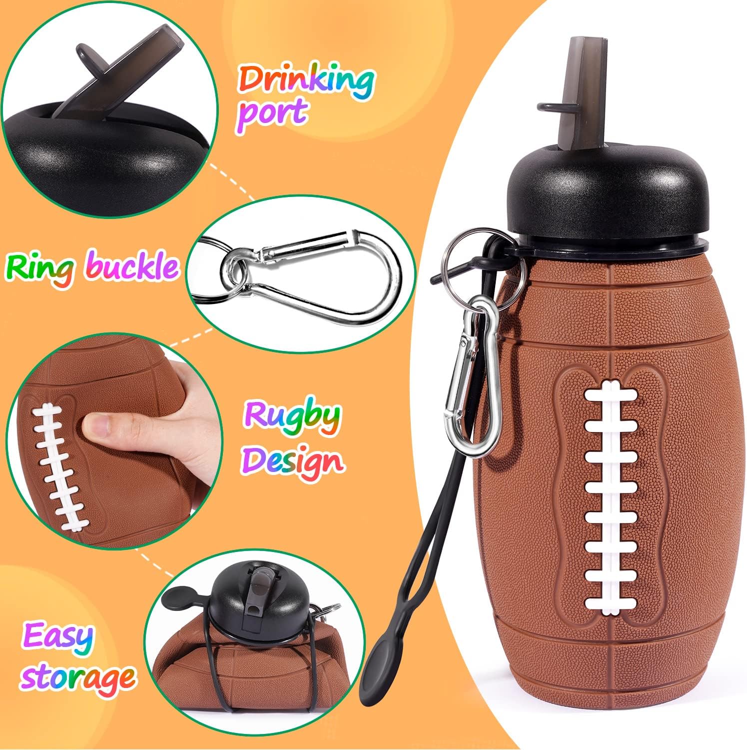 600ML Foldable Bottle Rugby
