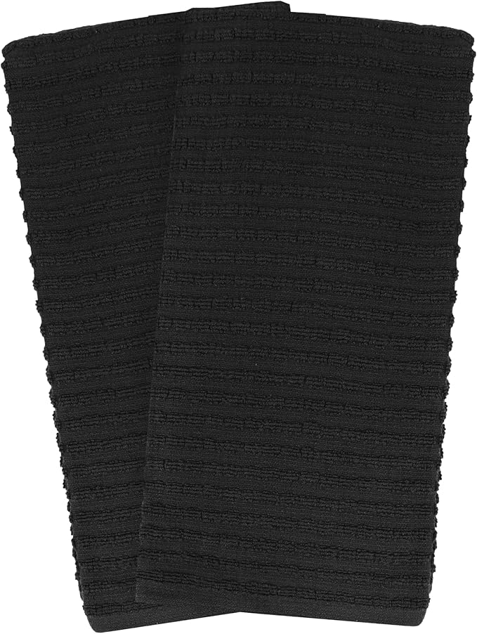 Solid Kitchen Towel Black 18 x 28