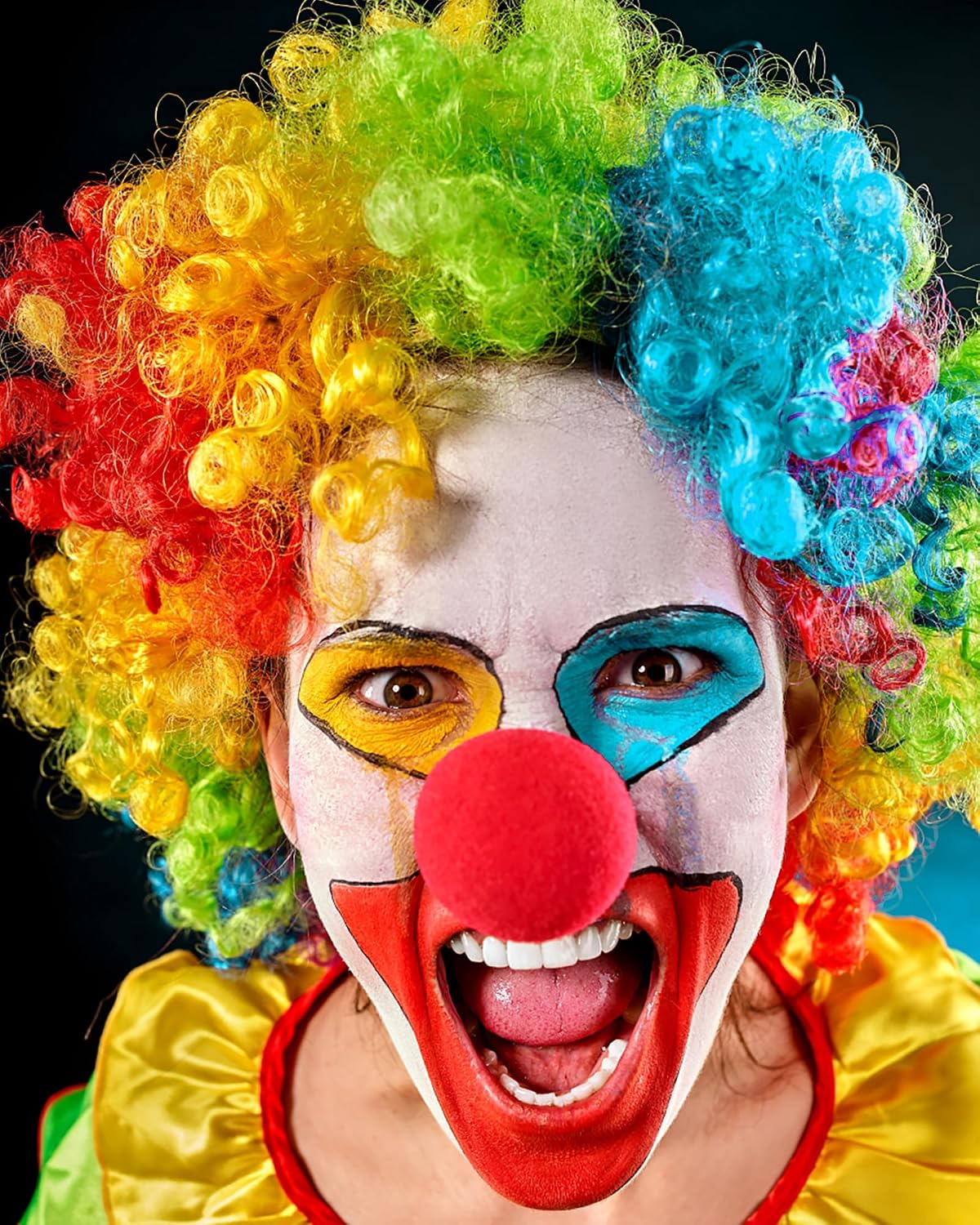 Rainbow Clown Afro-Short