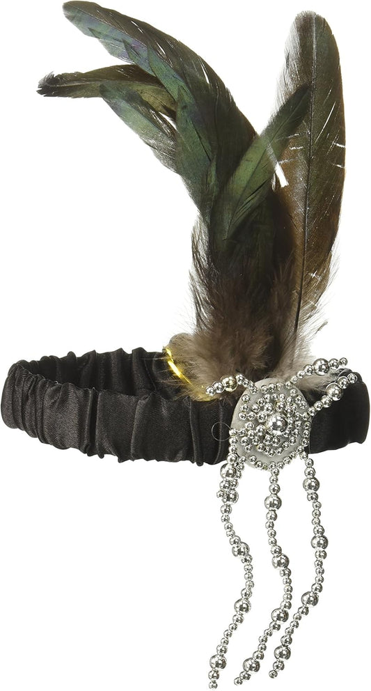 Charleston Flapper Headband Black