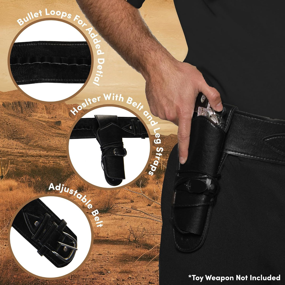 Cowboy Holster Black- Single