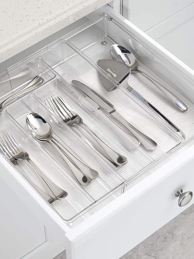 Linus Cutlery Expandable Drawer Org Clear