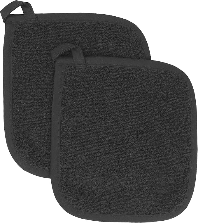 Terry Potholder Black 8.25  x 8.5