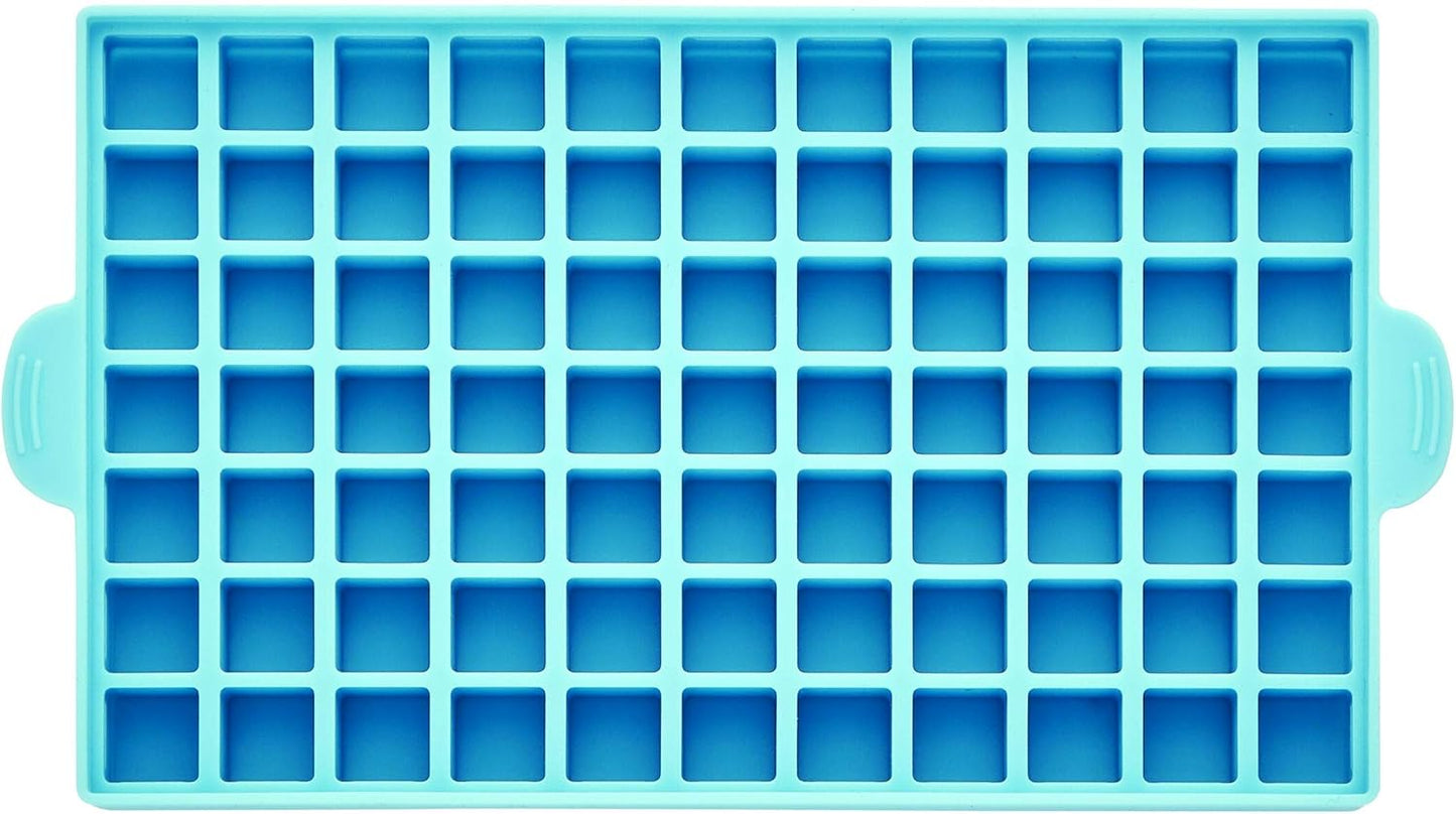 Pro Silicone Ice Cube Trays with Lid, 4-Piece, Blue