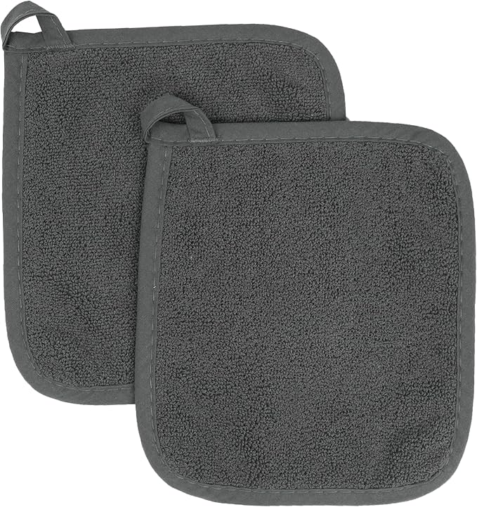 Terry Potholder Graphite 8.25  x 8.5