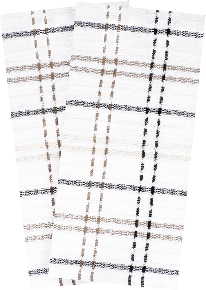 Check Kitchen Towel Latte 18 x 28