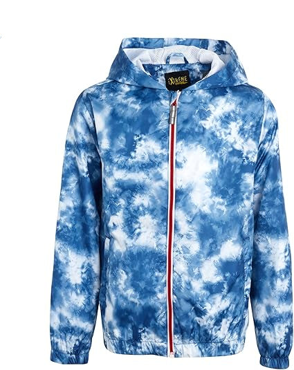 Geo Tie Dye Windbreaker Blue