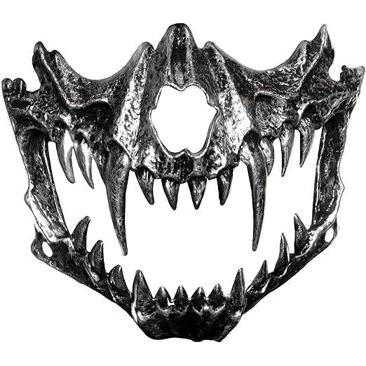 Half Vampire Silver Skull Mask