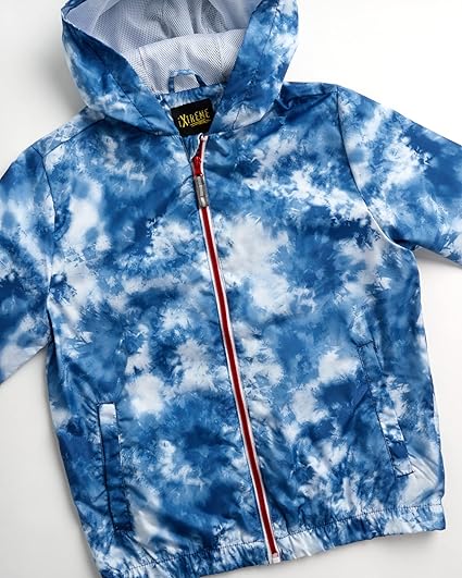 Geo Tie Dye Windbreaker Blue
