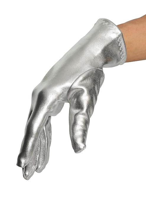 Silver  Metallic Wrist Gloves
