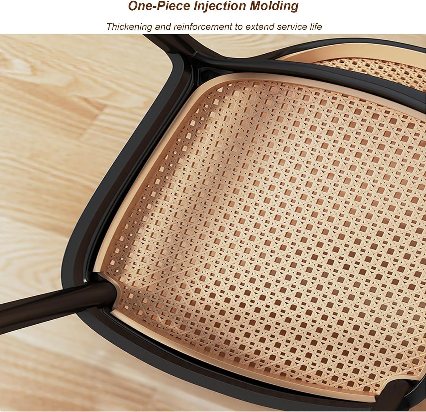 Commercial Rattan -Style Stackable Plastic Dining Chair Brown
