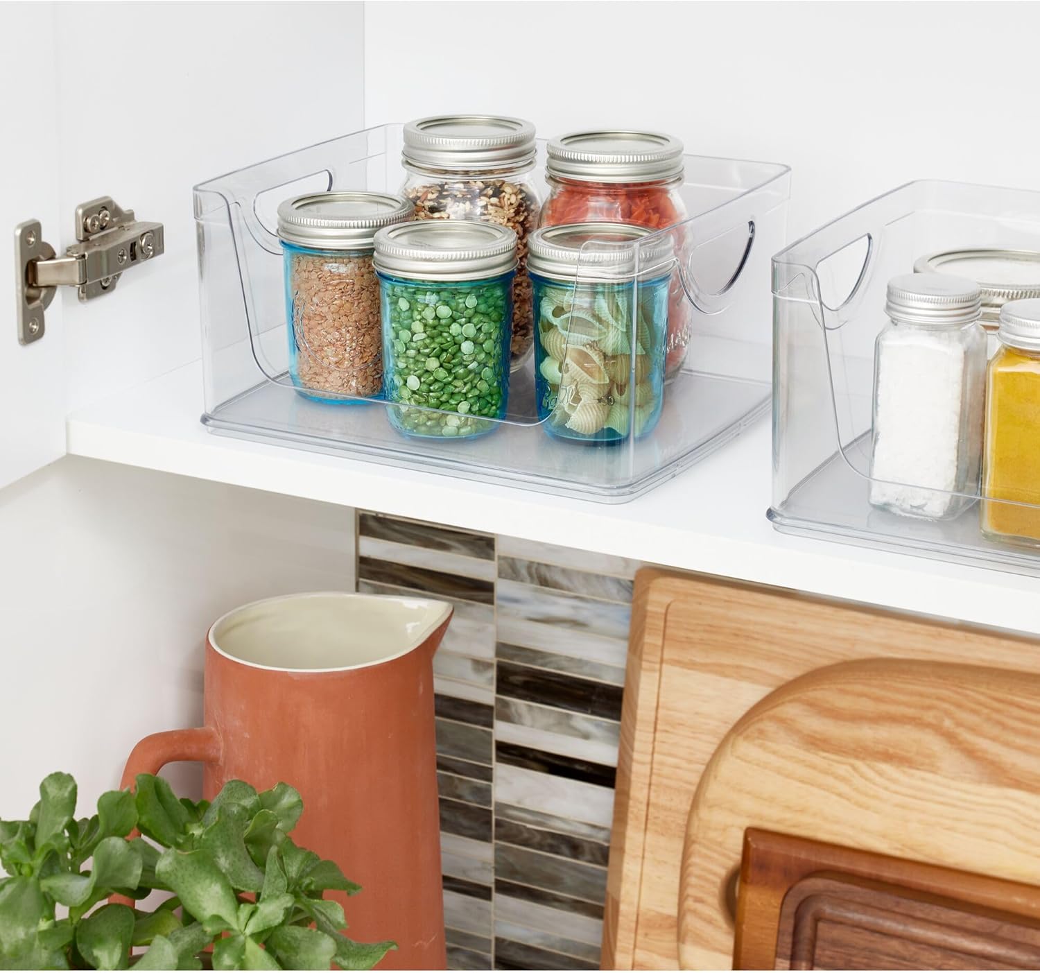 Open Front Stacking Bin Clear
