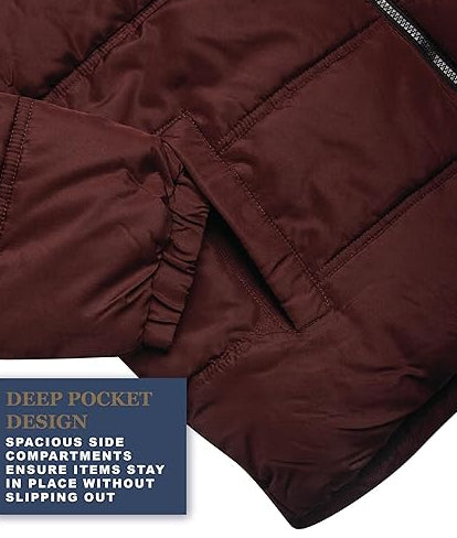 Double Needle Quilted Puffer Oxblood
