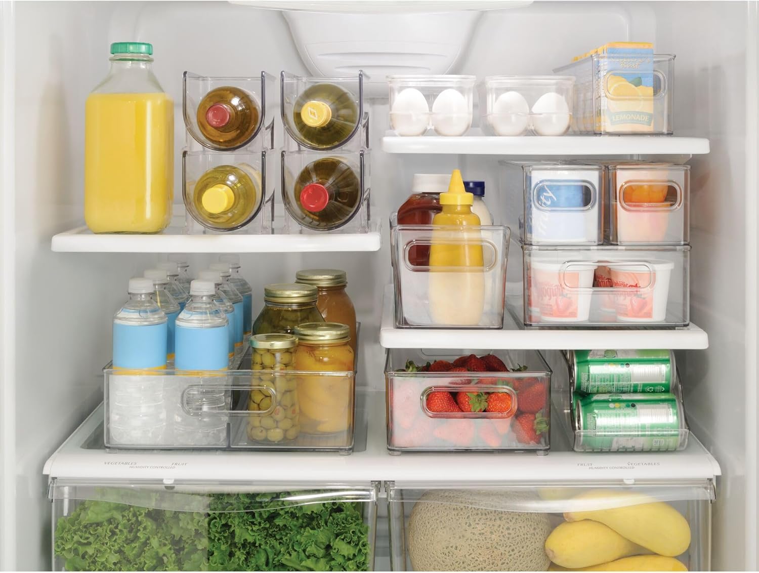 RPET Fridge Bins Wine Holder Clear