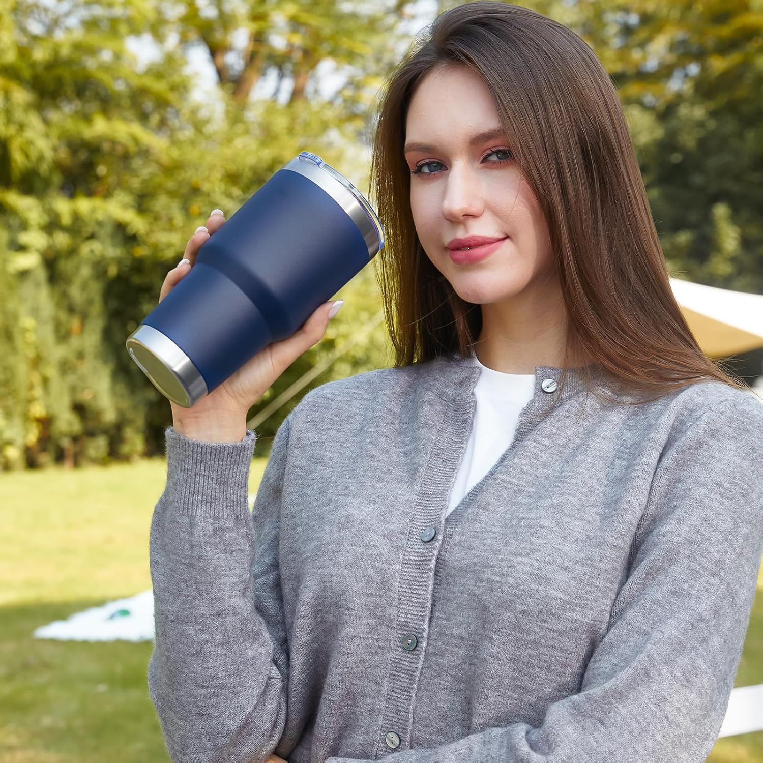 20oz Stainless Steel Double Wall Tumbler Navy