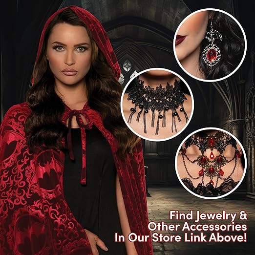 Hooded Vampire Cape Red