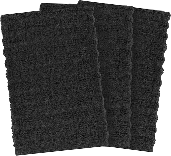 Solid Dish Cloth Black 12 x 13.75