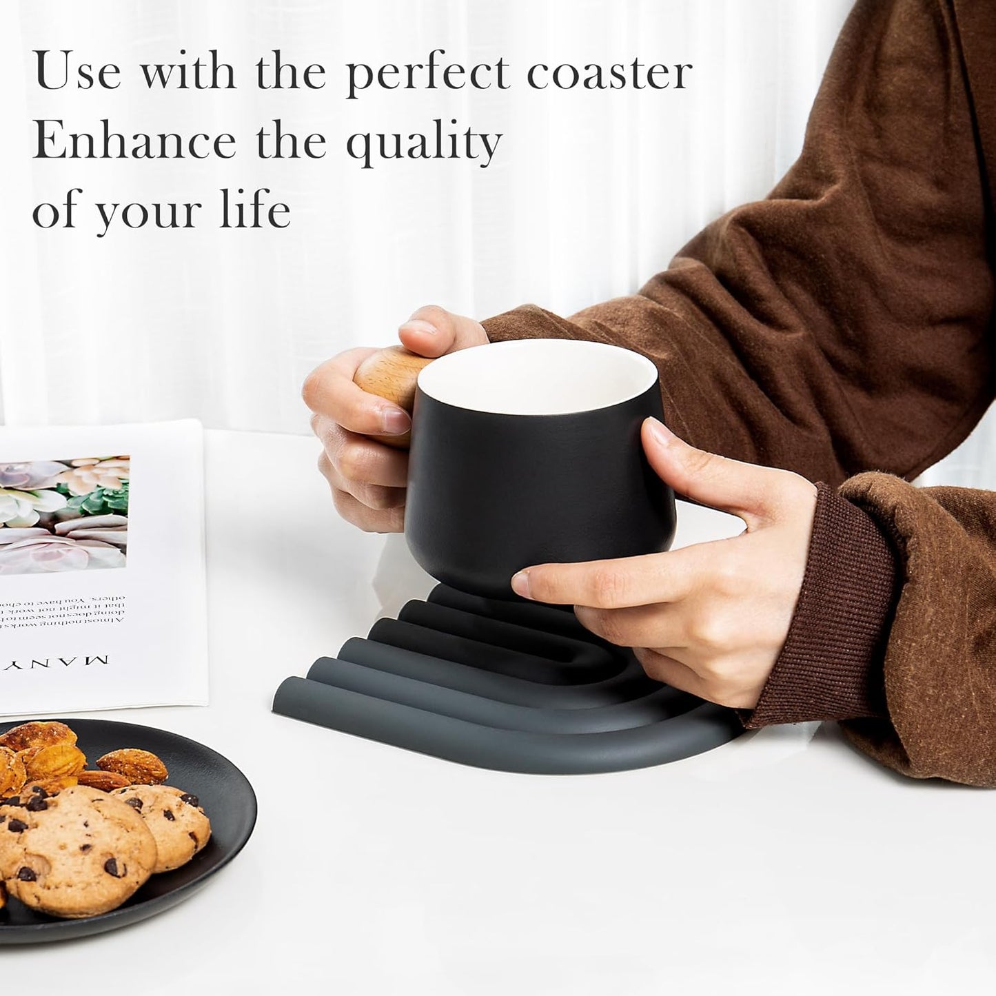 Set of 2 Cup with Saucer Black
