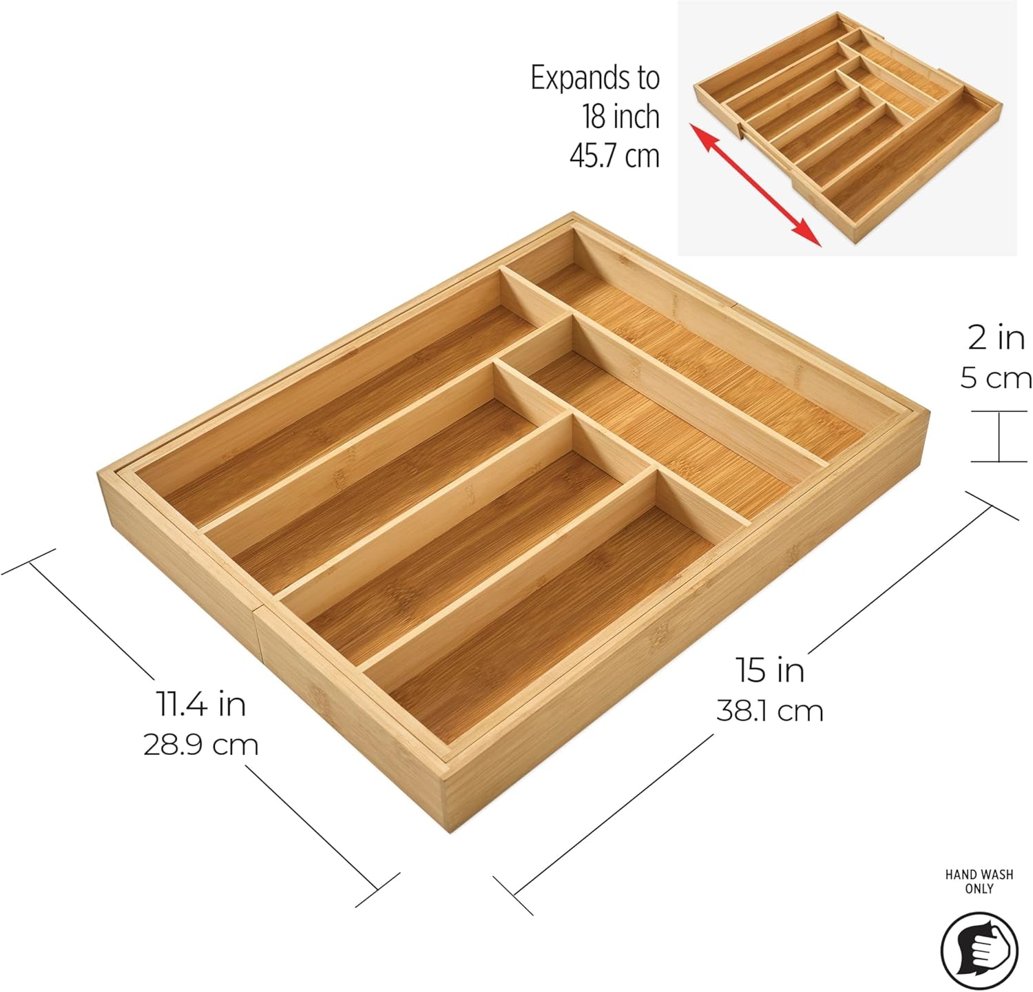 Expandable organizer, 8 compartments