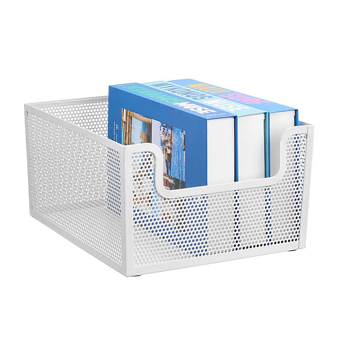 12 x 10 x 6  Frame Dip Front Basket Matte White
