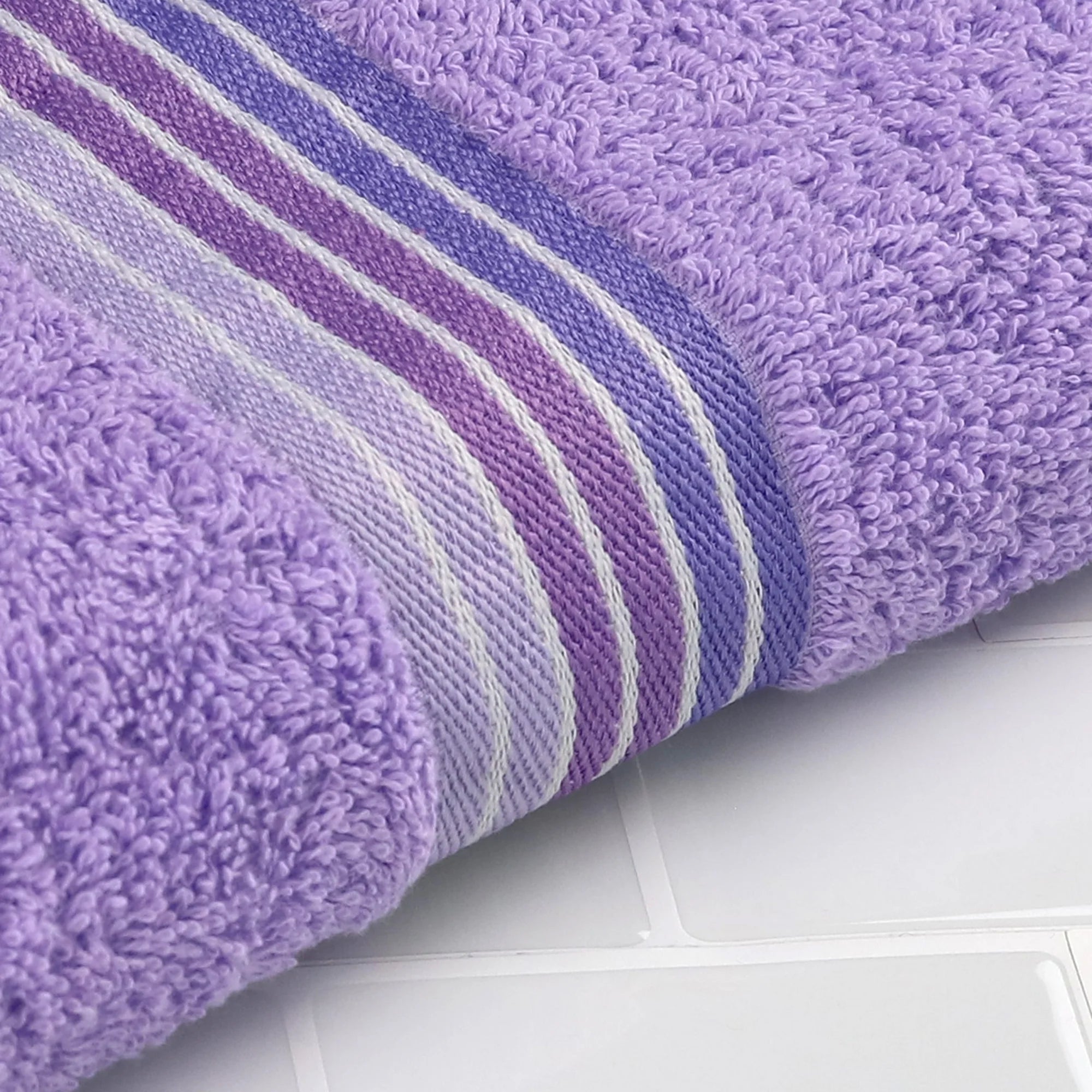 Bath Towel Ombre Tripe Lavandery Sky 27x52