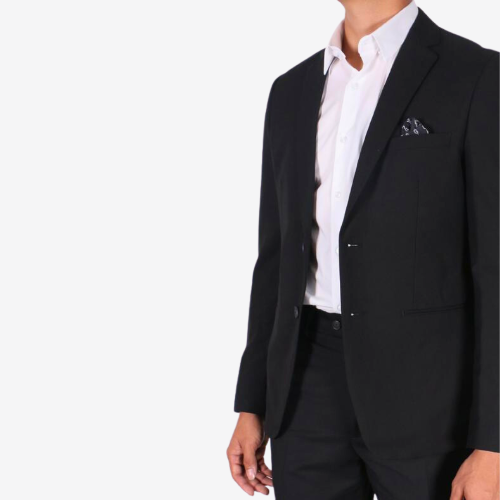 Chaqueta de Vestir Lisa color Negro - Estivaneli
