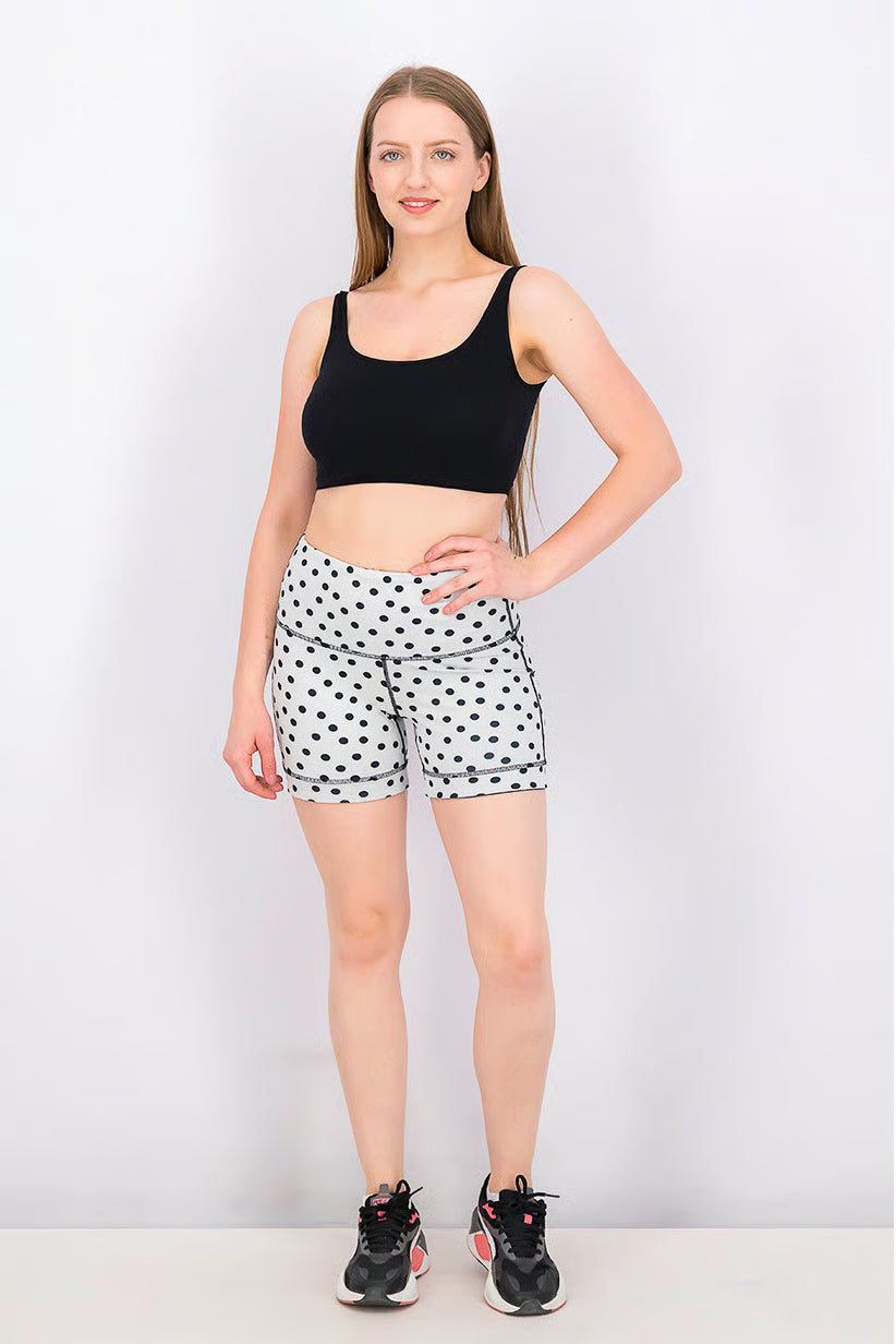 Reversible  Biker Shorts White Dot