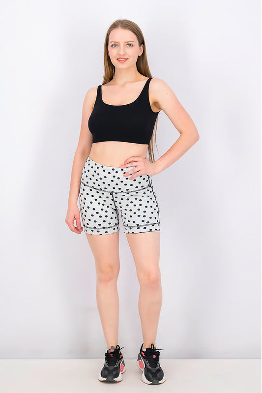 Reversible  Biker Shorts White Dot