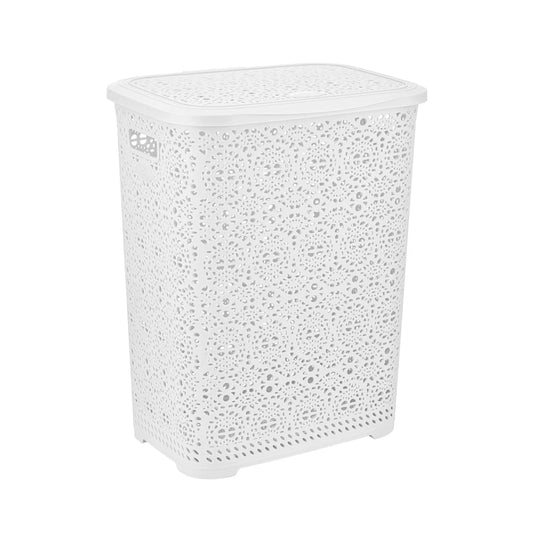 White Lacy Laundry Hamper - 65L