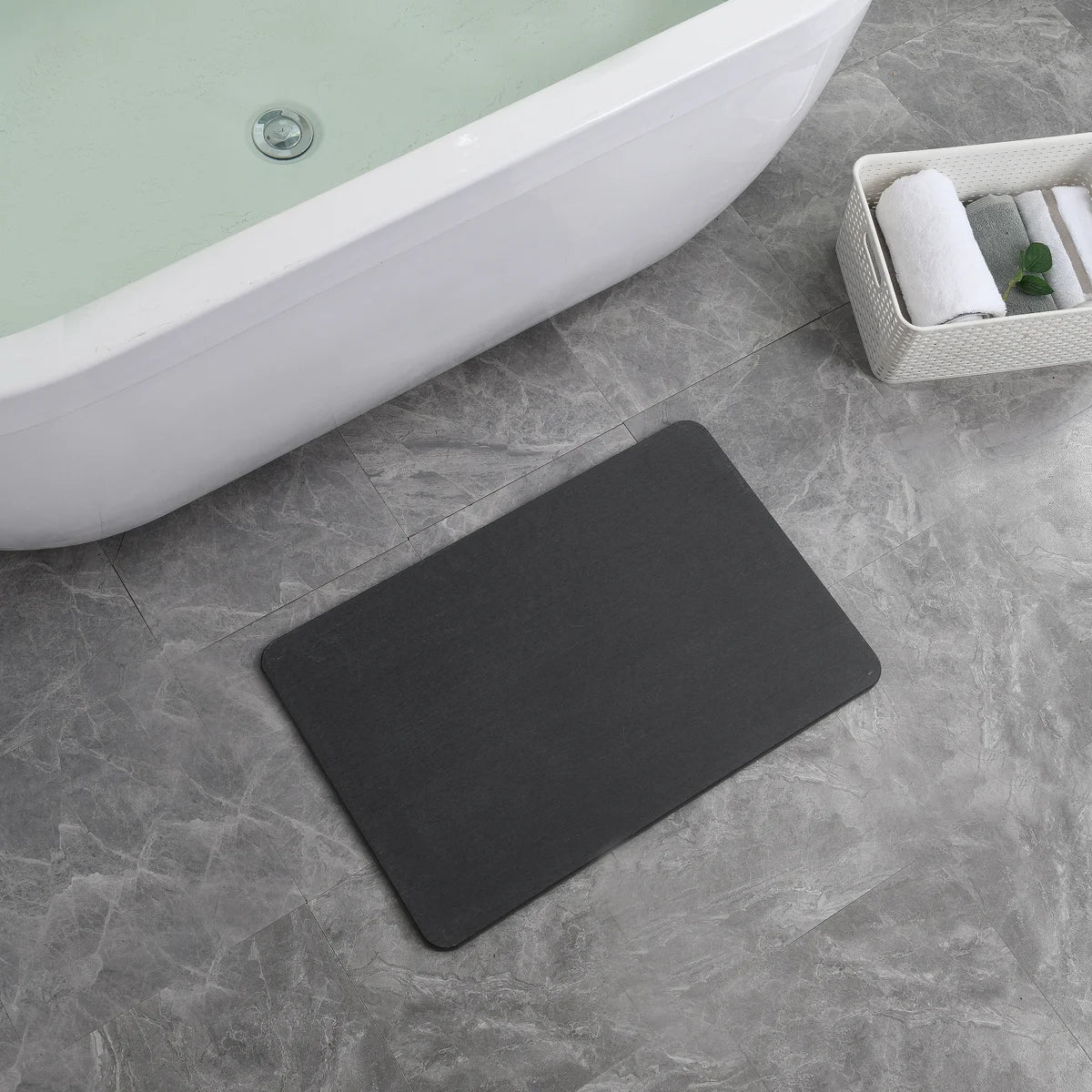 Matte Black - Stone Bath Mat