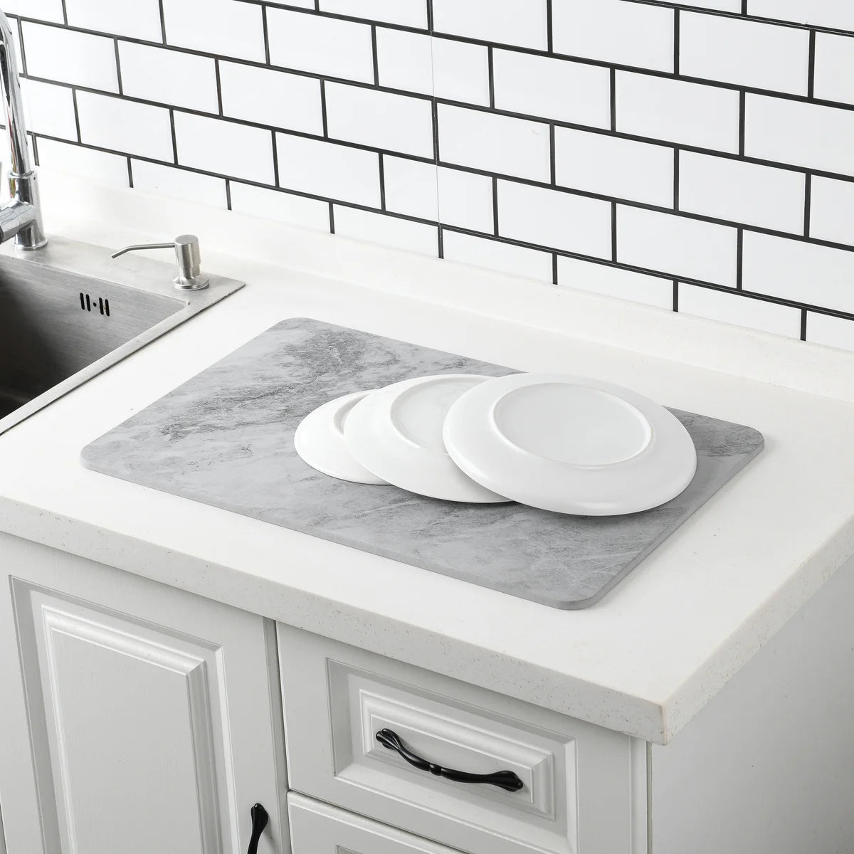 Grey Marble - Stone Bath Mat