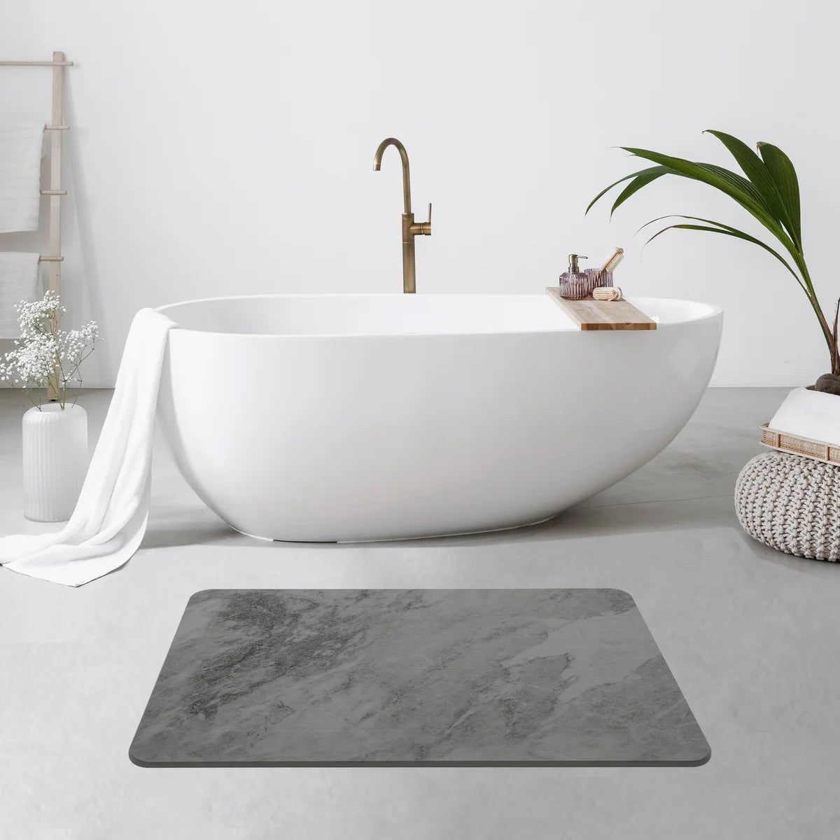 Grey Marble - Stone Bath Mat
