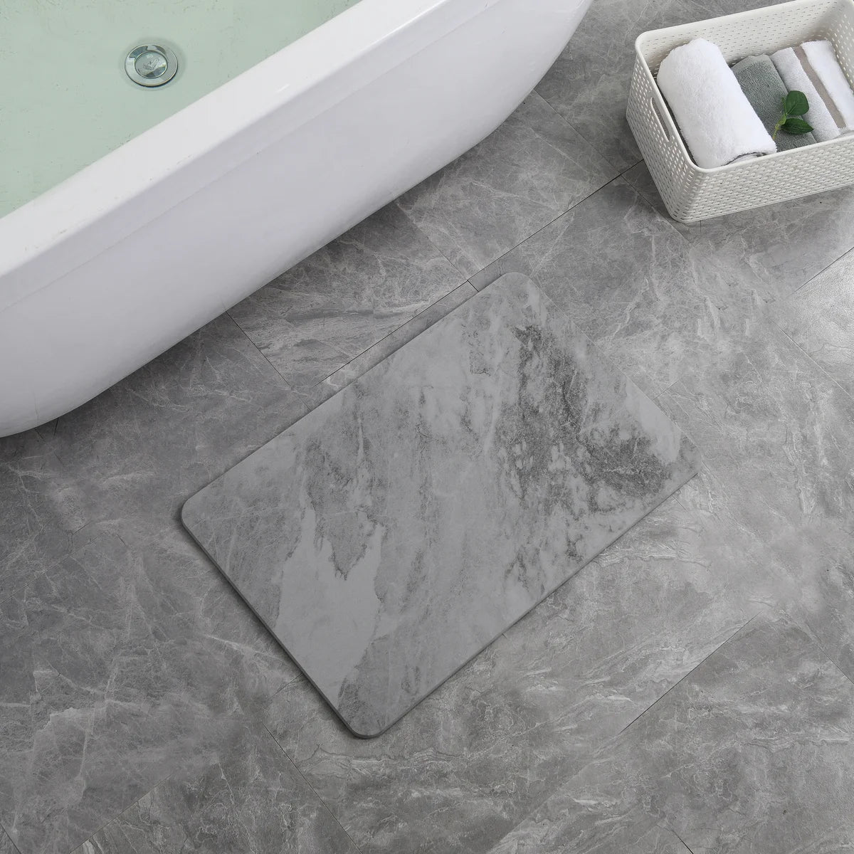 Grey Marble - Stone Bath Mat