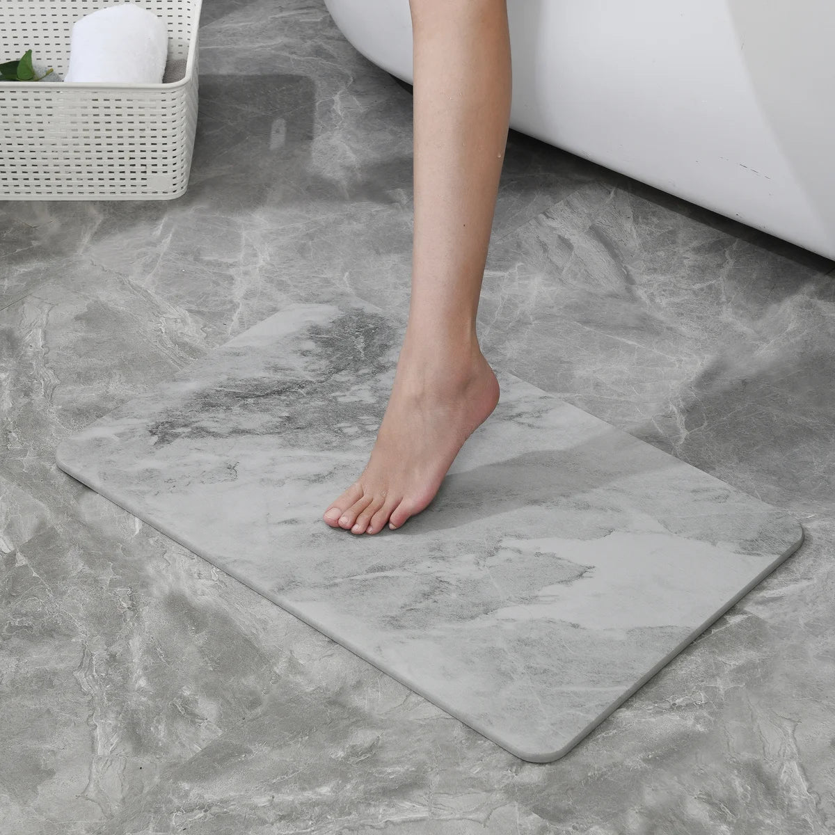 Grey Marble - Stone Bath Mat