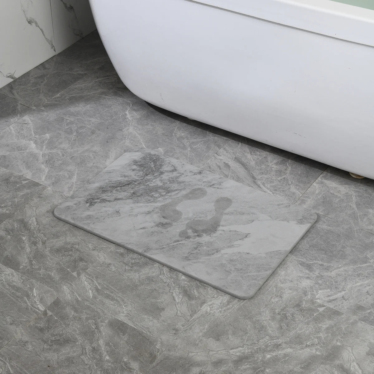 Grey Marble - Stone Bath Mat
