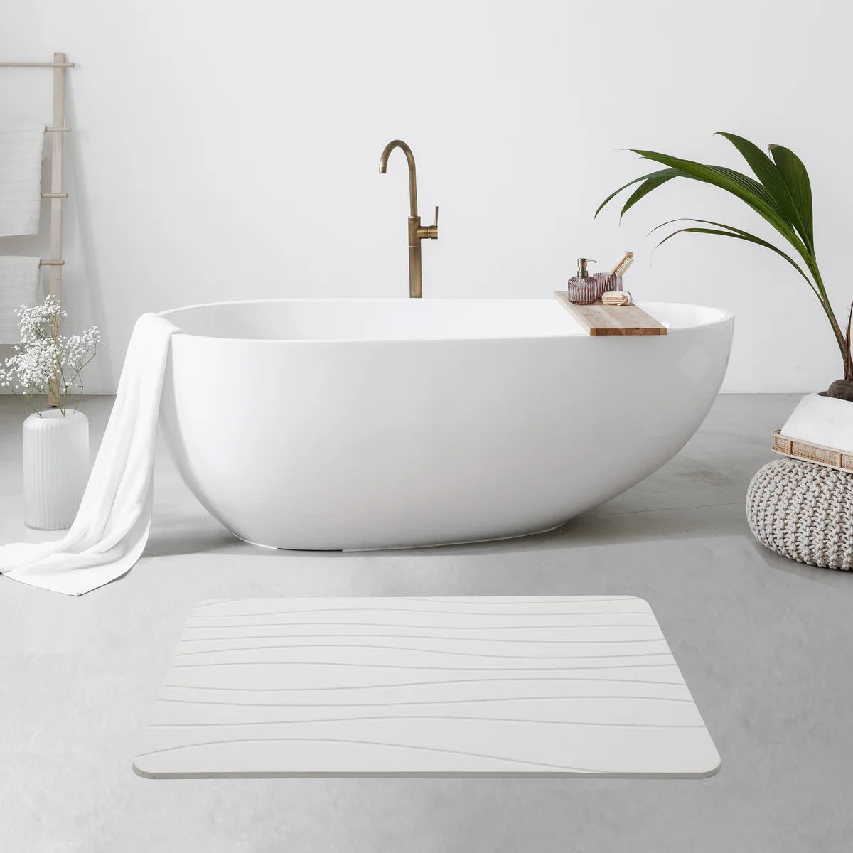 Off White - Wave Stone Bath Mat