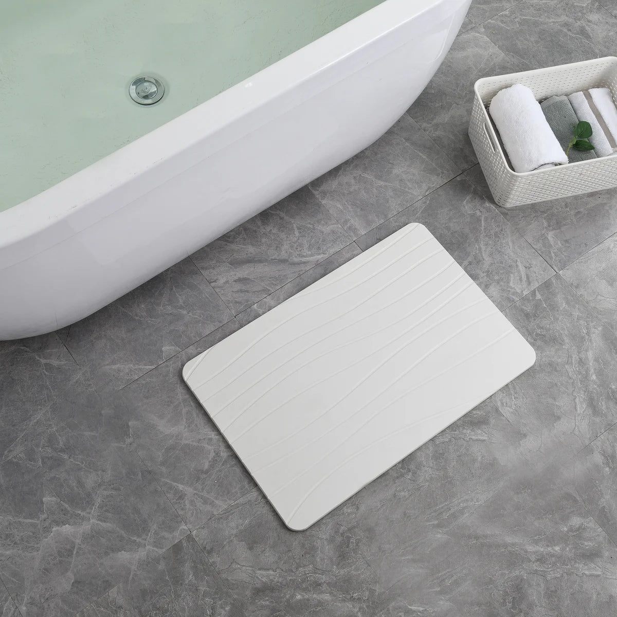 Off White - Wave Stone Bath Mat