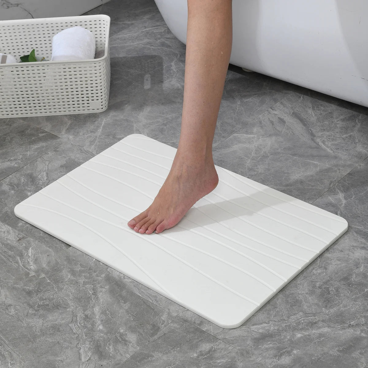 Off White - Wave Stone Bath Mat