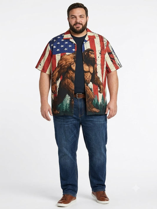 Poly Print Hawaiian Plus Shirts BIGFOOT USA