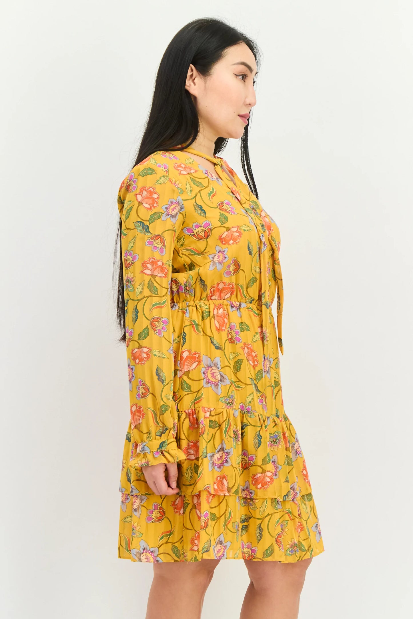 Floral Printed Mini Dress Gold Multi - Nanette Lepore