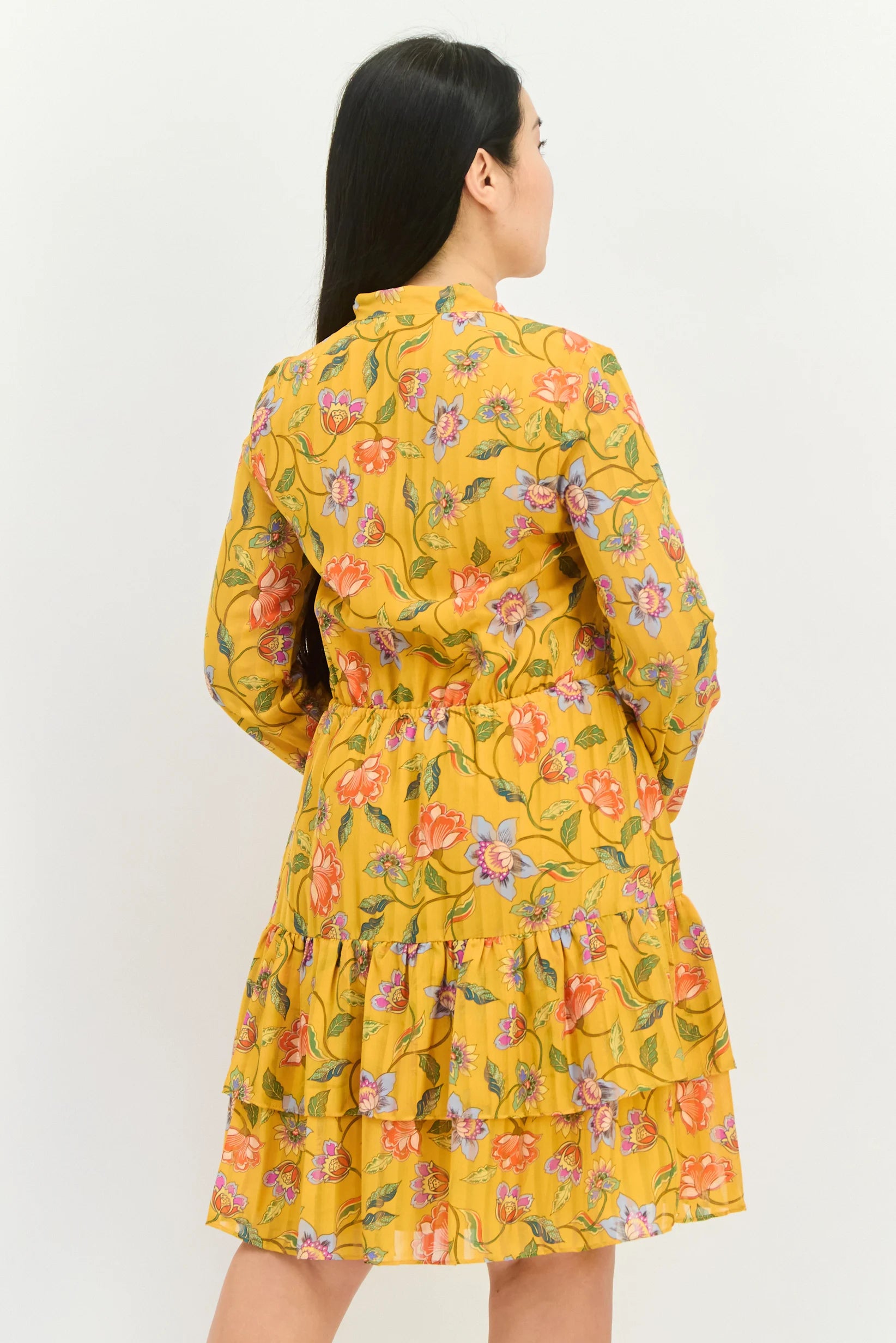 Floral Printed Mini Dress Gold Multi - Nanette Lepore