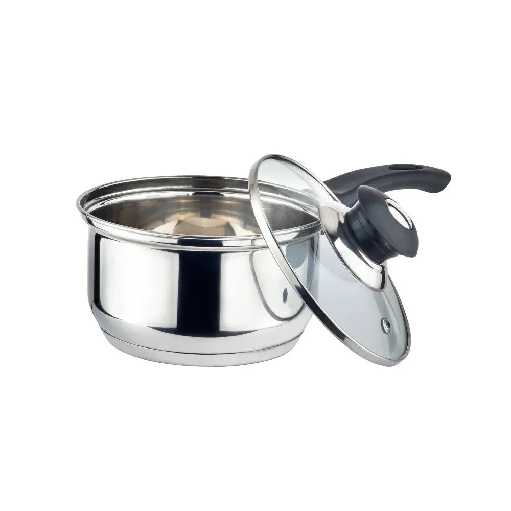 Stainless Steel Sauce Pan W/ Glass Lid-1.2QT