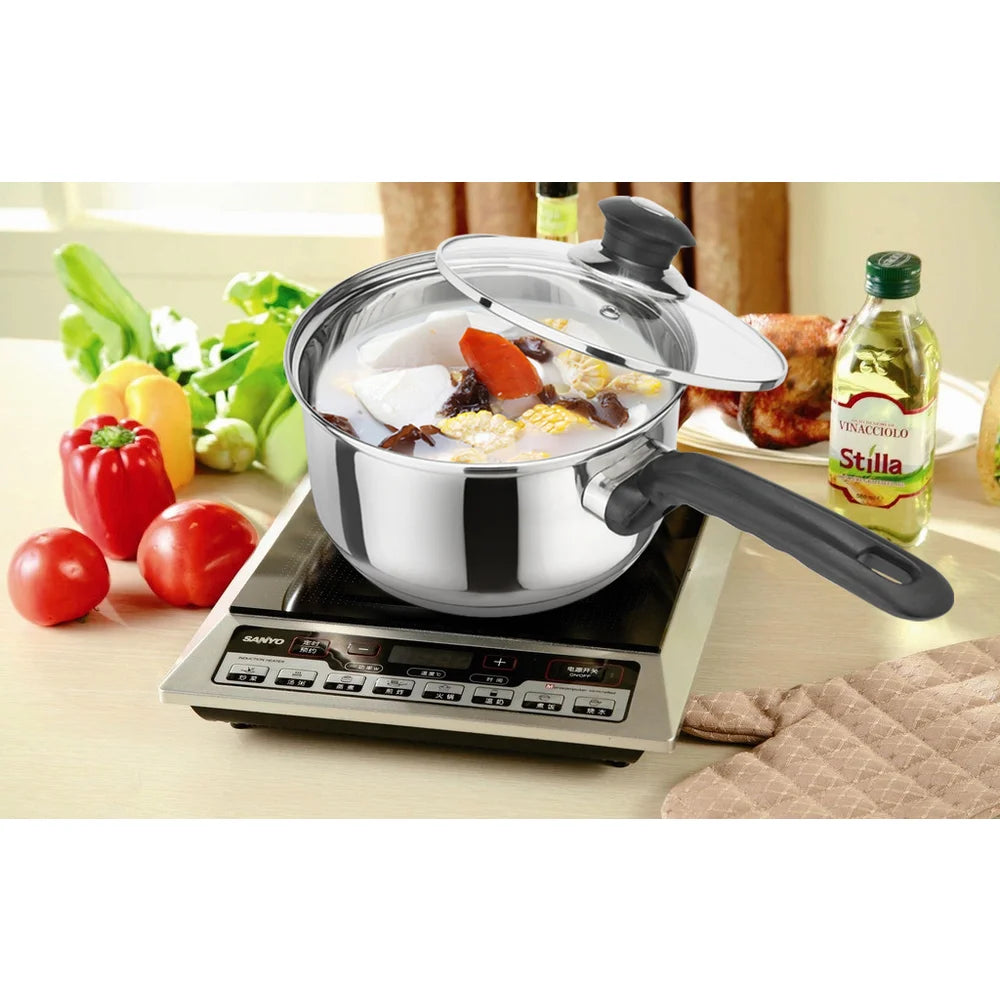 Stainless Steel Sauce Pan W/ Glass Lid-1.2QT