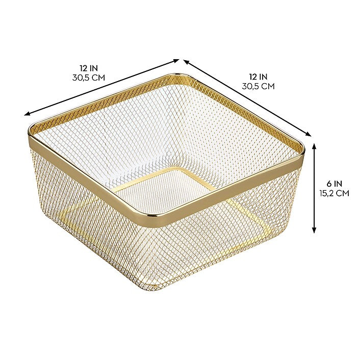 Basket  Brass 12 x 12 x 6