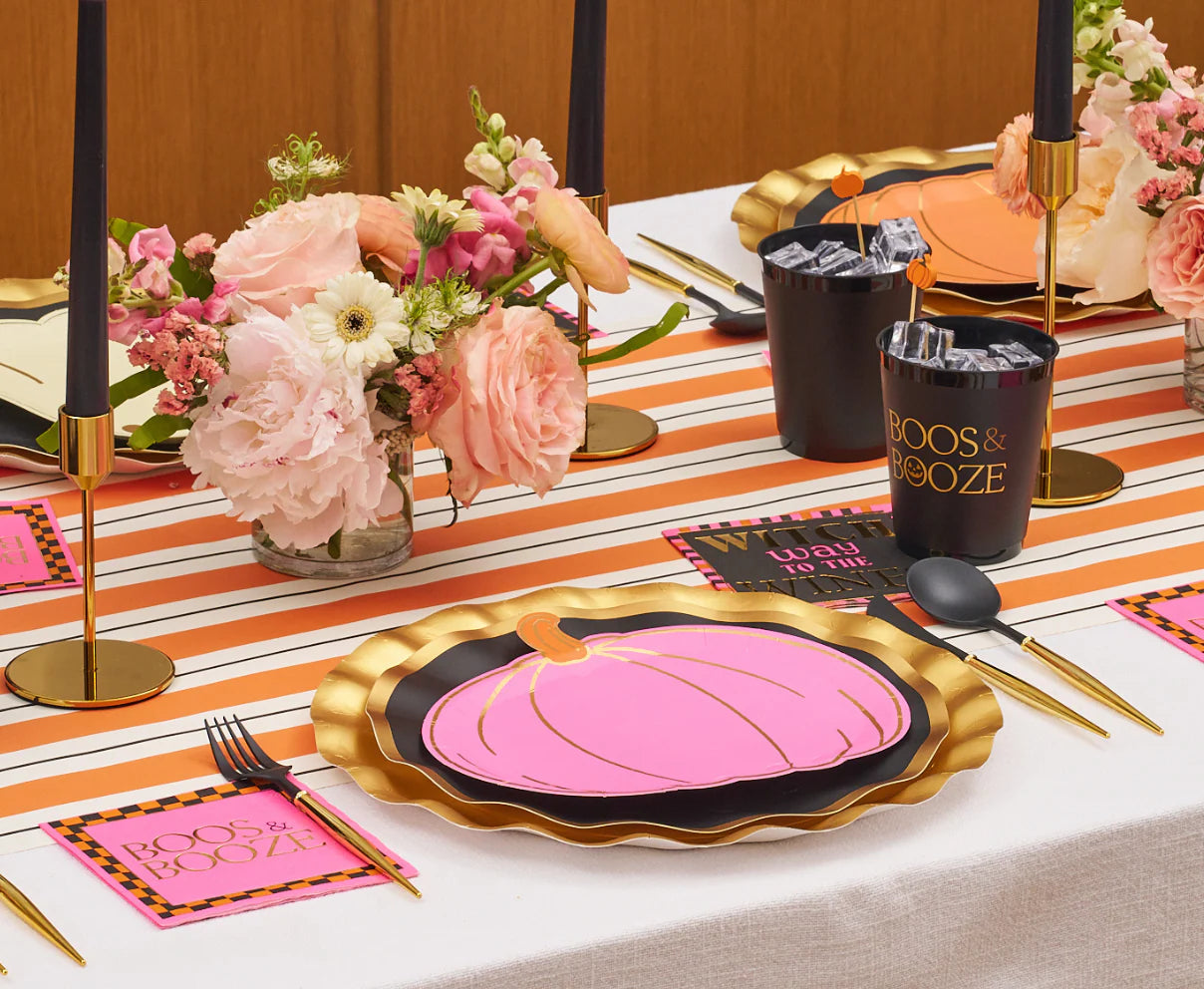 Boo Bold  Die Cut Salad Plate 9" - Assorted Pumpkins